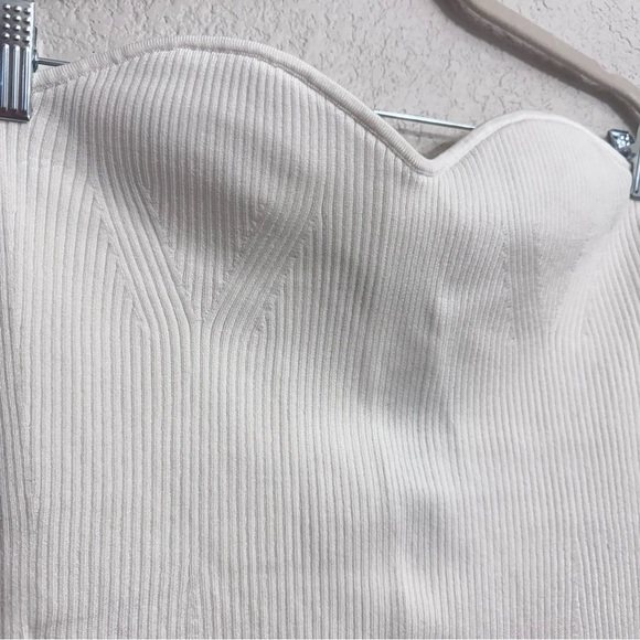 NWT Polo by Ralph Lauren White Rib Knit Corset  Bustier Top - Size XL - Picture 5 of 6